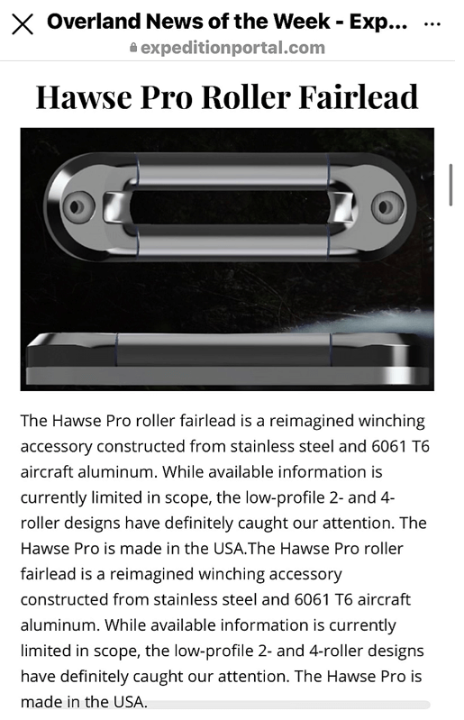 Hawse Pro Roller Fairlead Article